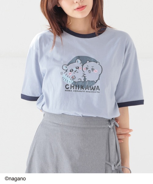 Honeys(ハニーズ)の「ちいかわ/Tシャツ(Tシャツ/カットソー・キッズ・スミクロ/ピンク/アイボリー/サックスブルー・150cm/L/M/S)」の15枚目の写真