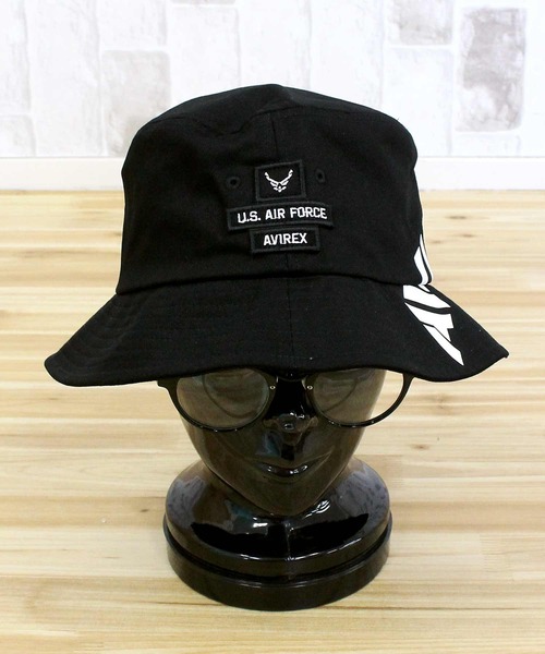 AVIREX(アヴィレックス)の「AX DIAGONAL LOGO BUCKET HAT(ハット・メンズ・ブラック・FREE)」の4枚目の写真