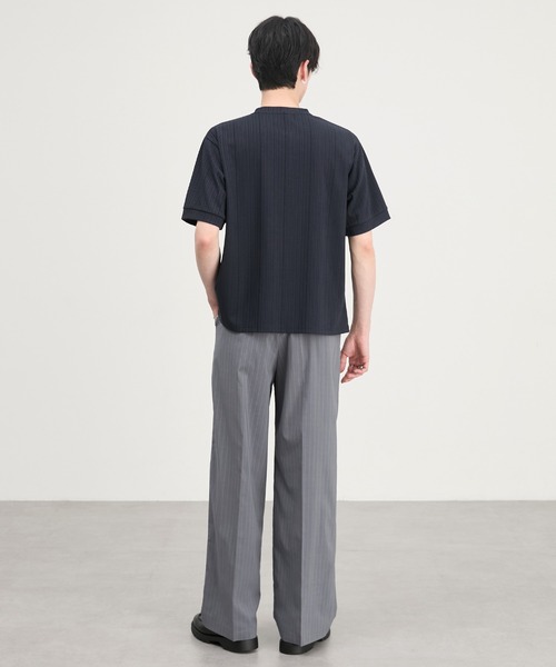 CIYOT（シヨウト）の「【CIYOT】テレコリブ ヘンリーネック 半袖 Tシャツ（Tシャツ/カットソー・メンズ・ダークグレー/ダークブラウン/ライトブルー/ブラック/ダークネイビー/オフホワイト・S/L/M）」の19枚目の写真