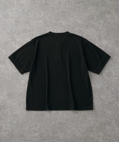 CIYOT(シヨウト)の「【CIYOT】テレコリブ ヘンリーネック 半袖 Tシャツ(Tシャツ/カットソー・メンズ・ダークグレー/ダークブラウン/ライトブルー/ブラック/ダークネイビー/オフホワイト・S/L/M)」の12枚目の写真