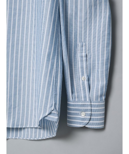 GOOVI(グービ)の「GOOVI/ワンピースカラーシャツ/長袖/ICE COTTON/ストライプ(シャツ/ブラウス・メンズ・ブルー/ベージュ・3/2/1)」の13枚目の写真