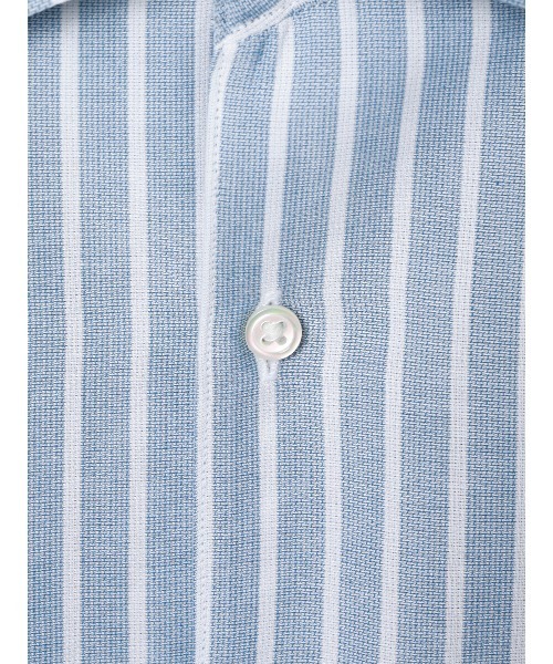 GOOVI(グービ)の「GOOVI/ワンピースカラーシャツ/長袖/ICE COTTON/ストライプ(シャツ/ブラウス・メンズ・ブルー/ベージュ・3/2/1)」の14枚目の写真