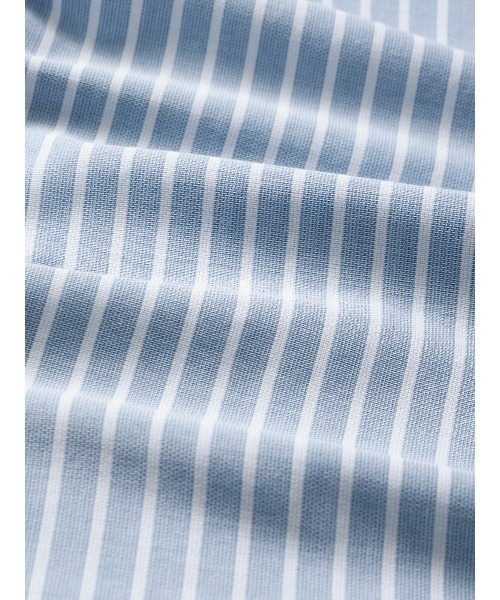 GOOVI(グービ)の「GOOVI/ワンピースカラーシャツ/長袖/ICE COTTON/ストライプ(シャツ/ブラウス・メンズ・ブルー/ベージュ・3/2/1)」の16枚目の写真