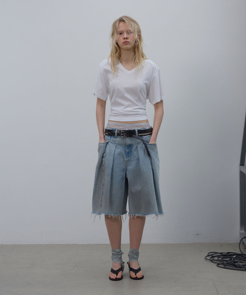 LCDC TM(エルシーディーシーティーエム)の「TUCK BERMUDA SHORTS (BLUE)(デニムパンツ・レディース・その他・SMALL/MEDIUM)」の11枚目の写真
