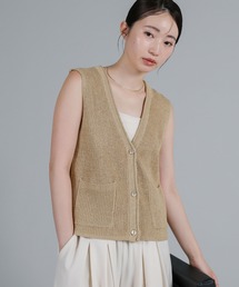 select MOCA Et | 【Et】Linen-touch V-neck vest(ベスト)