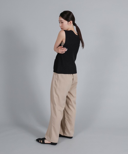 select MOCA Et(セレクトモカエト)の「【Et】Linen-touch V-neck vest(ベスト・レディース・ベージュ/カーキ/ブラック・FREE)」の5枚目の写真