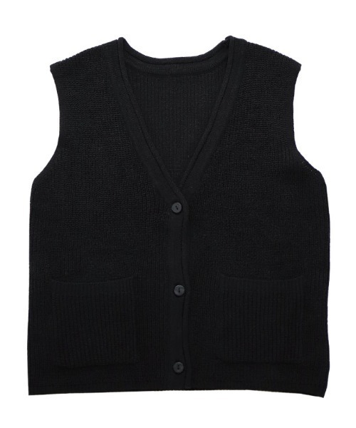 select MOCA Et(セレクトモカエト)の「【Et】Linen-touch V-neck vest(ベスト・レディース・ベージュ/カーキ/ブラック・FREE)」の8枚目の写真
