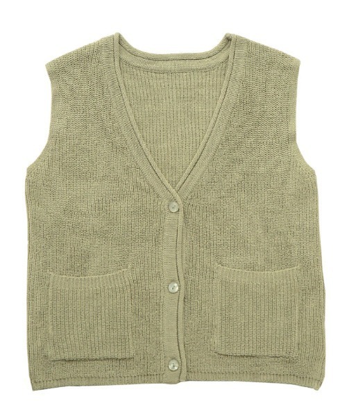 select MOCA Et(セレクトモカエト)の「【Et】Linen-touch V-neck vest(ベスト・レディース・ベージュ/カーキ/ブラック・FREE)」の7枚目の写真