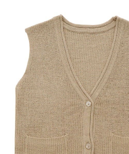select MOCA Et(セレクトモカエト)の「【Et】Linen-touch V-neck vest(ベスト・レディース・ベージュ/カーキ/ブラック・FREE)」の10枚目の写真