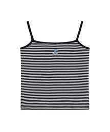 STRIPE LOGO SLEEVELESS - BLACK