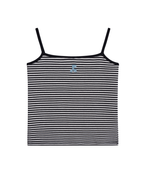 Rest&Recreation(レストアンドレクリエーション)の「STRIPE LOGO SLEEVELESS - BLACK(Tシャツ/カットソー・レディース・その他・ONE)」の1枚目の写真