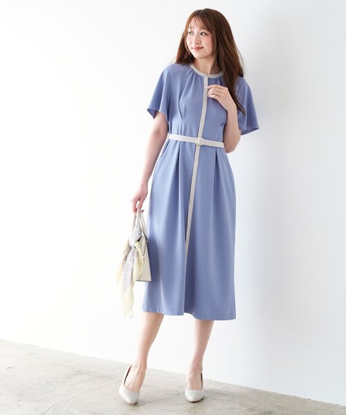 ANY SIS(エニィスィス)の「2WAY バイカラー ワンピース(ワンピース・レディース・ネイビー系/ベージュ系/スカイブルー系・X-LARGE)」の6枚目の写真