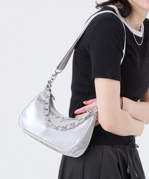 CHAIN SMALL CONV HOBO シルバーシャインスナイデル（ショルダーバッグ