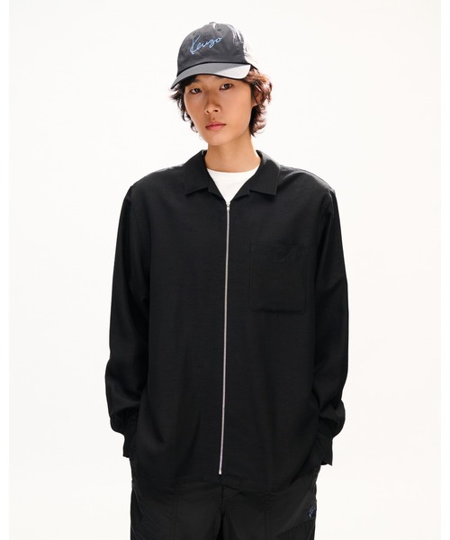 KENZO(ケンゾー)の「'KENZO Signature' ジップ オーバーサイズ シャツ(シャツ/ブラウス・メンズ・ブラック系その他・38/39)」の1枚目の写真