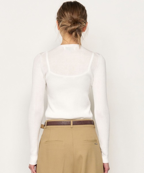 GENERAL IDEA(ジェネラルアイデア)の「【GENERAL IDEA】テンセルリブVネックカーディガン / TENCEL RIBBED V-NECK CARDIGAN(カーディガン/ボレロ・レディース・ホワイト・L/M/S)」の5枚目の写真