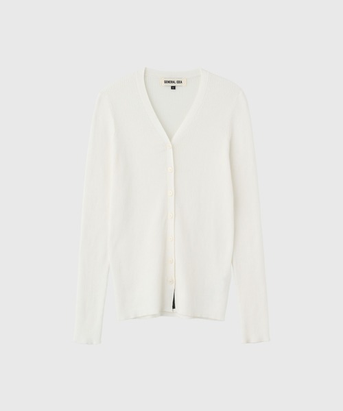 GENERAL IDEA(ジェネラルアイデア)の「【GENERAL IDEA】テンセルリブVネックカーディガン / TENCEL RIBBED V-NECK CARDIGAN(カーディガン/ボレロ・レディース・ホワイト・L/M/S)」の8枚目の写真