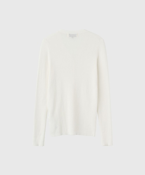GENERAL IDEA(ジェネラルアイデア)の「【GENERAL IDEA】テンセルリブVネックカーディガン / TENCEL RIBBED V-NECK CARDIGAN(カーディガン/ボレロ・レディース・ホワイト・L/M/S)」の2枚目の写真