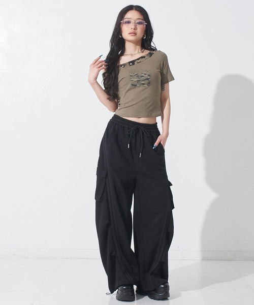 ANAP(アナップ)の「ナンバリング カモフラ Tシャツ トップス(Tシャツ/カットソー・レディース・ホワイト/ブラック/カーキ・F)」の14枚目の写真