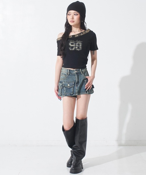 ANAP(アナップ)の「ナンバリング カモフラ Tシャツ トップス(Tシャツ/カットソー・レディース・ホワイト/ブラック/カーキ・F)」の20枚目の写真