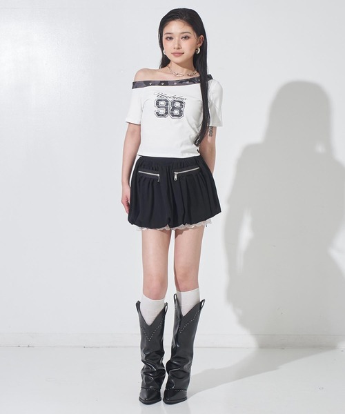 ANAP(アナップ)の「ナンバリング カモフラ Tシャツ トップス(Tシャツ/カットソー・レディース・ホワイト/ブラック/カーキ・F)」の9枚目の写真