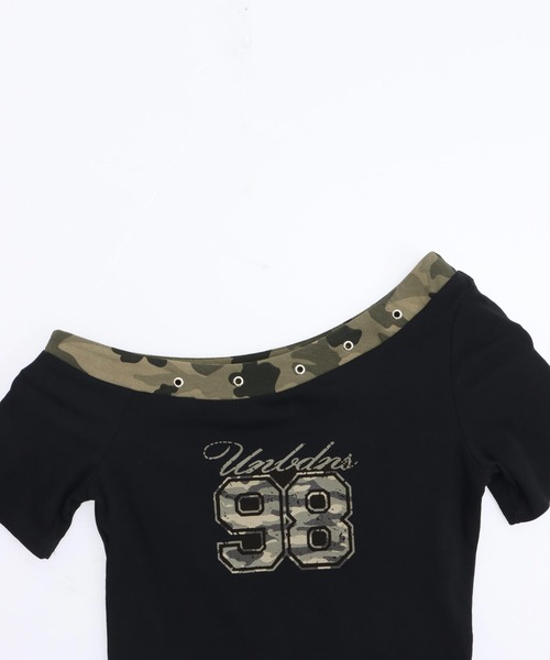 ANAP(アナップ)の「ナンバリング カモフラ Tシャツ トップス(Tシャツ/カットソー・レディース・ホワイト/ブラック/カーキ・F)」の22枚目の写真