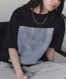 Confirm（コンファーム）の「オーガンジー   カットオフ switching Tee 切替半袖Tシャツ メンズ レディース（Tシャツ/カットソー）」