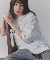 Confirm（コンファーム）の「オーガンジー   カットオフ switching Tee 切替半袖Tシャツ メンズ レディース（Tシャツ/カットソー）」