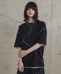 オーガンジー / カットオフ switching Tee 切替半袖Tシャツ メンズ レディース