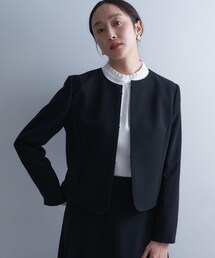 新品✨アンタイトル シャイニーキュプラドロストノーカラーブルゾン
