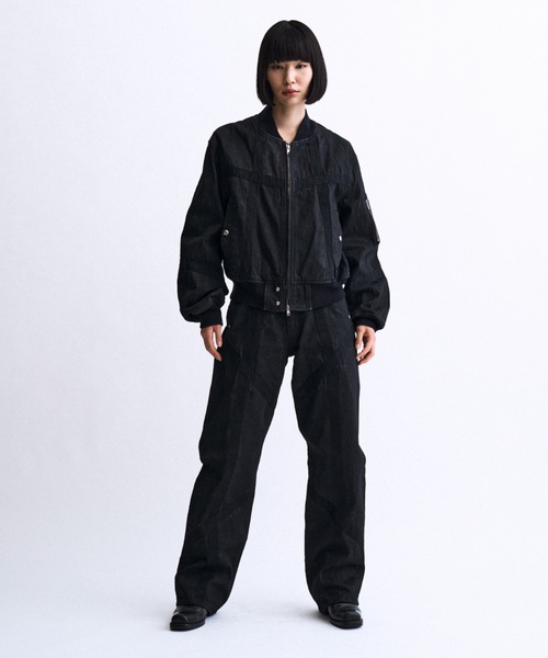 PHILTHEORY（フィルセオリー）の「Weathered coating denim pants / ウェザードコーティングデニムパンツ（デニムパンツ・メンズ・ブラック/ブルー・3/1/2）」の4枚目の写真
