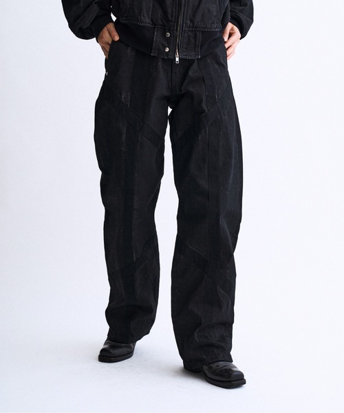 PHILTHEORY（フィルセオリー）の「Weathered coating denim pants / ウェザードコーティングデニムパンツ（デニムパンツ・メンズ・ブラック/ブルー・3/1/2）」の5枚目の写真
