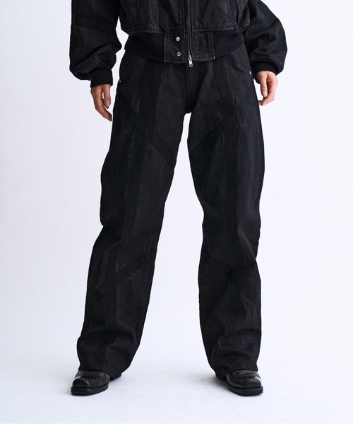 PHILTHEORY（フィルセオリー）の「Weathered coating denim pants / ウェザードコーティングデニムパンツ（デニムパンツ・メンズ・ブラック/ブルー・3/1/2）」の6枚目の写真