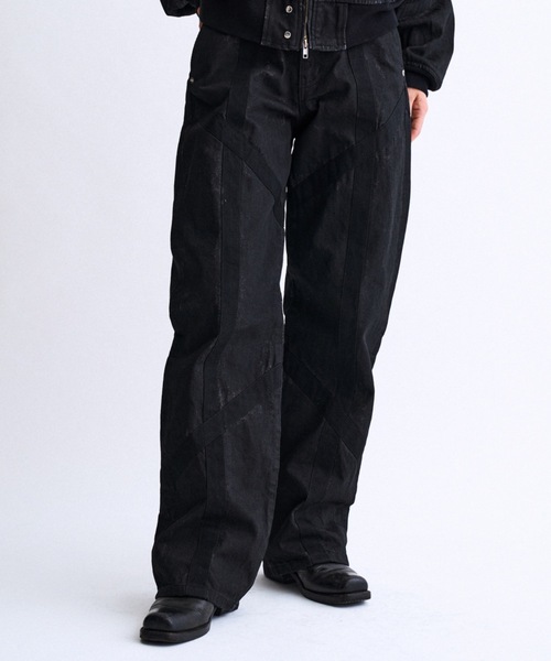 PHILTHEORY（フィルセオリー）の「Weathered coating denim pants / ウェザードコーティングデニムパンツ（デニムパンツ・メンズ・ブラック/ブルー・3/1/2）」の7枚目の写真