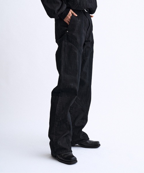 PHILTHEORY（フィルセオリー）の「Weathered coating denim pants / ウェザードコーティングデニムパンツ（デニムパンツ・メンズ・ブラック/ブルー・3/1/2）」の10枚目の写真