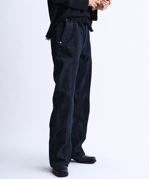 PHILTHEORY（フィルセオリー）の「Weathered coating denim pants / ウェザードコーティングデニムパンツ（デニムパンツ・メンズ・ブラック/ブルー・3/1/2）」の16枚目の写真