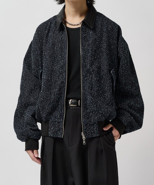 Lui's(ルイス)の「アンイーブンデニムボンバージャケット / Uneven Denim Bomber(ブルゾン・メンズ・ブラック/インディゴブルー・M/S)」の1枚目の写真