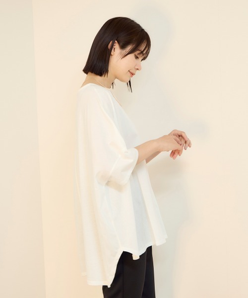 THERIACA テリアカ シャツポンチョ 白 美品 ユニセックス セール】【機能するミニマル服】ポンチョTシャツ（Tシャツ/カットソー