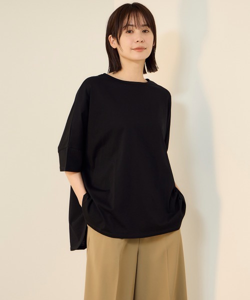 ketty(ケティ)の「【機能するミニマル服】ポンチョTシャツ(Tシャツ/カットソー・レディース・チャコールグレー/オフホワイト・M)」の13枚目の写真
