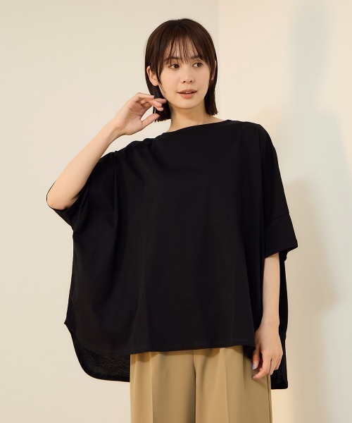 ketty(ケティ)の「【機能するミニマル服】ポンチョTシャツ(Tシャツ/カットソー・レディース・チャコールグレー/オフホワイト・M)」の14枚目の写真