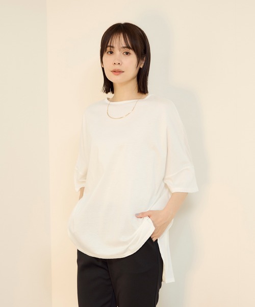 ketty(ケティ)の「【機能するミニマル服】ポンチョTシャツ(Tシャツ/カットソー・レディース・チャコールグレー/オフホワイト・M)」の17枚目の写真
