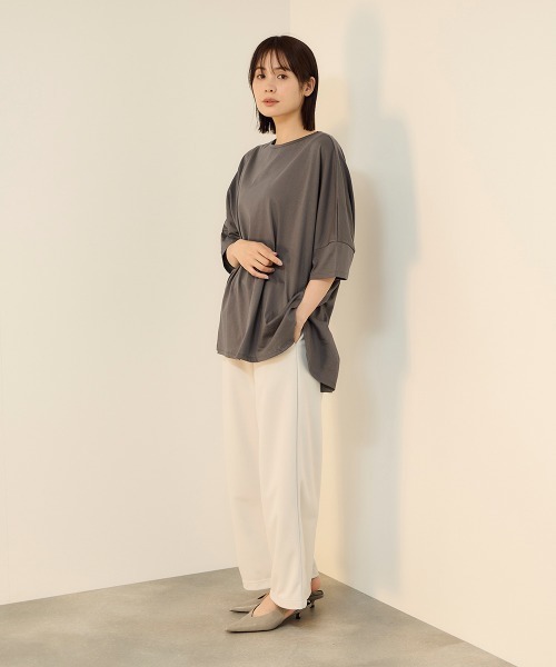ketty(ケティ)の「【機能するミニマル服】ポンチョTシャツ(Tシャツ/カットソー・レディース・チャコールグレー/オフホワイト・M)」の18枚目の写真