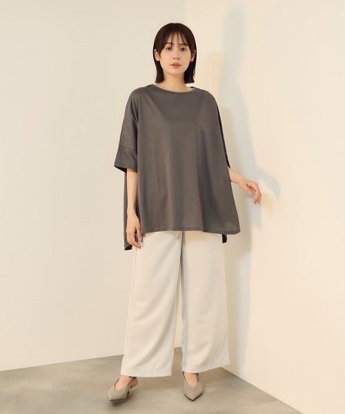 ketty(ケティ)の「【機能するミニマル服】ポンチョTシャツ(Tシャツ/カットソー・レディース・チャコールグレー/オフホワイト・M)」の19枚目の写真