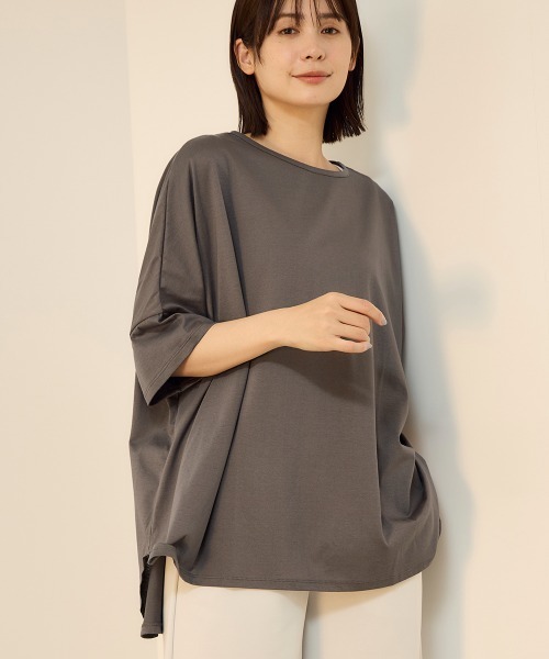 ketty(ケティ)の「【機能するミニマル服】ポンチョTシャツ(Tシャツ/カットソー・レディース・チャコールグレー/オフホワイト・M)」の20枚目の写真