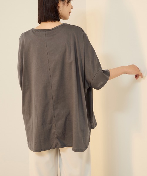 ketty(ケティ)の「【機能するミニマル服】ポンチョTシャツ(Tシャツ/カットソー・レディース・チャコールグレー/オフホワイト・M)」の21枚目の写真