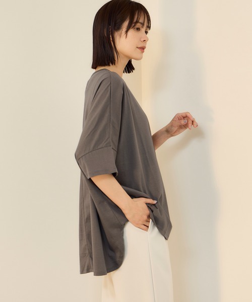 ketty(ケティ)の「【機能するミニマル服】ポンチョTシャツ(Tシャツ/カットソー・レディース・チャコールグレー/オフホワイト・M)」の22枚目の写真