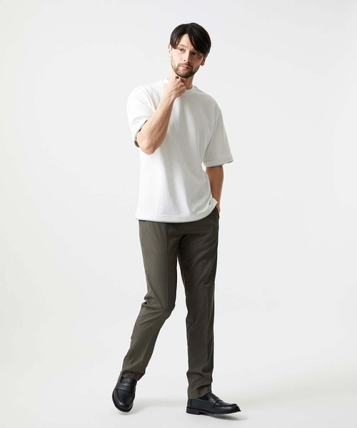 MICHEL KLEIN HOMME (ミッシェルクランオム)の「リラックスクルーネック半袖カットソー(Tシャツ/カットソー・メンズ・ホワイト/ブラック/ライトグレー・MEDIUM/X-LARGE/LARGE)」の4枚目の写真
