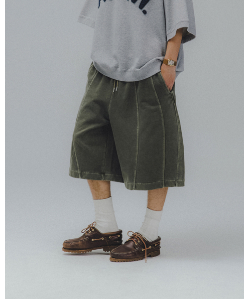 ANGLAN(アングラン)の「Iconic Pigment Sweat Half Pants - Green(その他パンツ・メンズ・その他・ONE SIZE)」の6枚目の写真