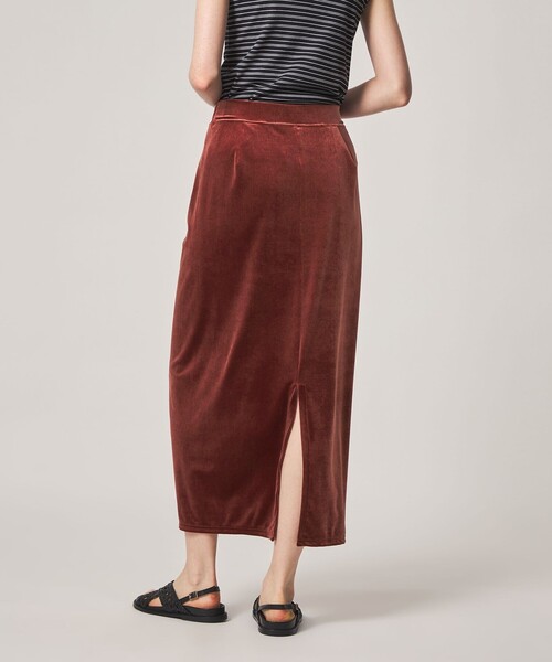 Steven Alan（スティーブンアラン）の「＜Steven Alan＞ベロア ストレート ロング スカート（スカート・レディース・オレンジ系その他/ブラック・S/M）」の2枚目の写真