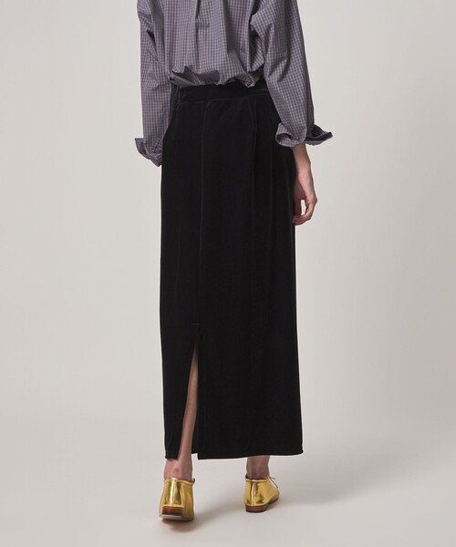 Steven Alan（スティーブンアラン）の「＜Steven Alan＞ベロア ストレート ロング スカート（スカート・レディース・オレンジ系その他/ブラック・S/M）」の9枚目の写真