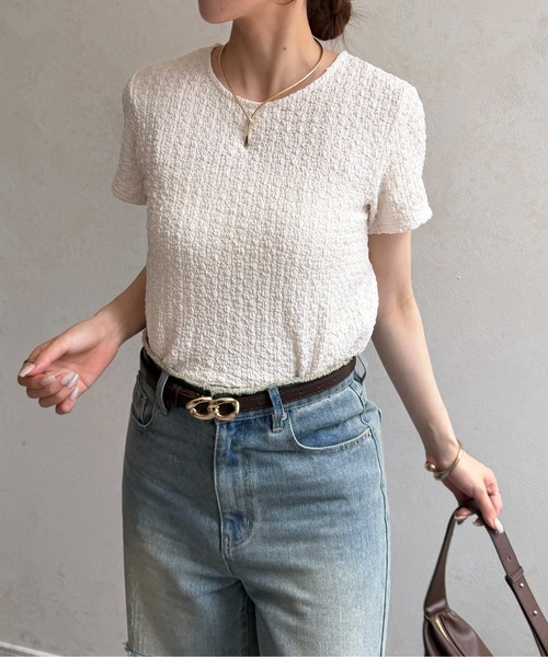 Thevon(ゼボン)の「ポップコーンベロアリボンプルオーバー(Tシャツ/カットソー・レディース・ブルー/ブラック/アイボリー・FREE)」の6枚目の写真
